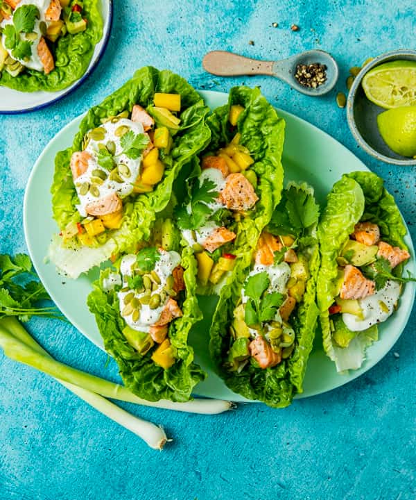 Laks i hjertesalat med Q Drømmelett®