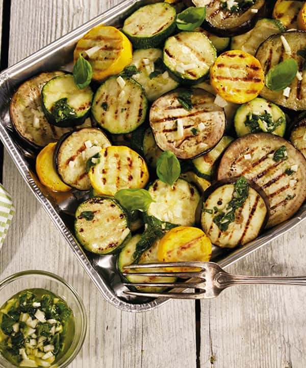 Grillet squash og aubergine