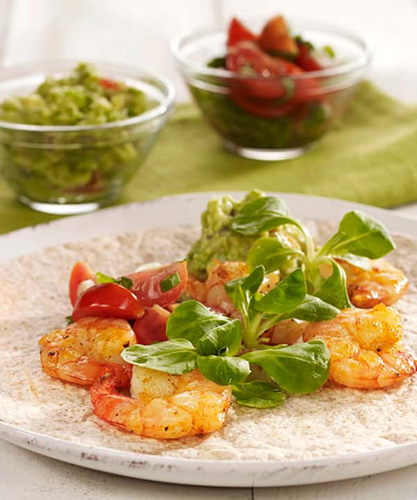 Tortilla med scampi