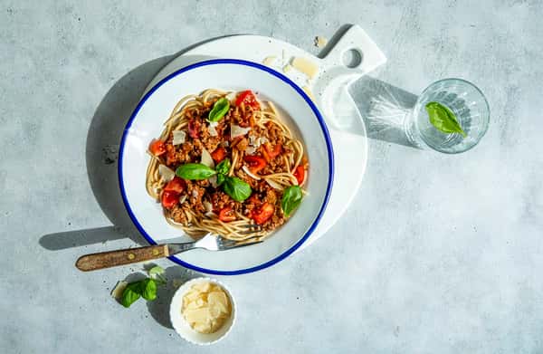 Fullkornspagetti og bolognese