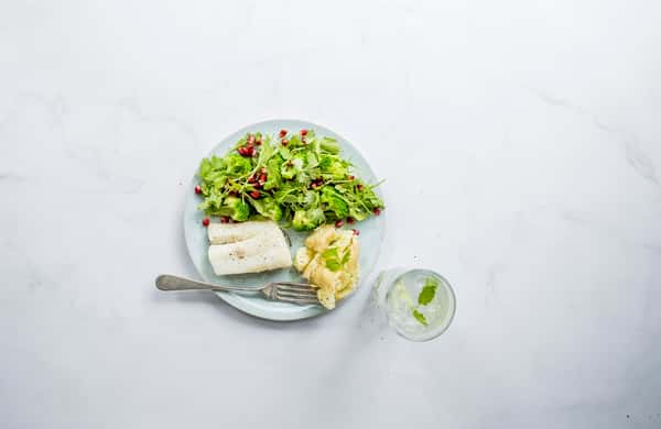 Kickstart Middag - Bakt torsk med kokt potet og brokkolisalat
