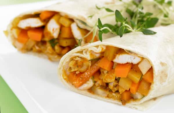 Kyllingfajitas med rotgrønnsaker