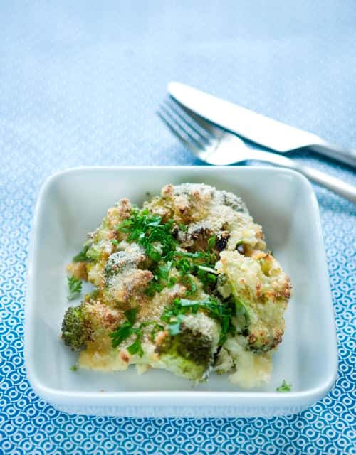 Grønnsaksgrateng med bacon