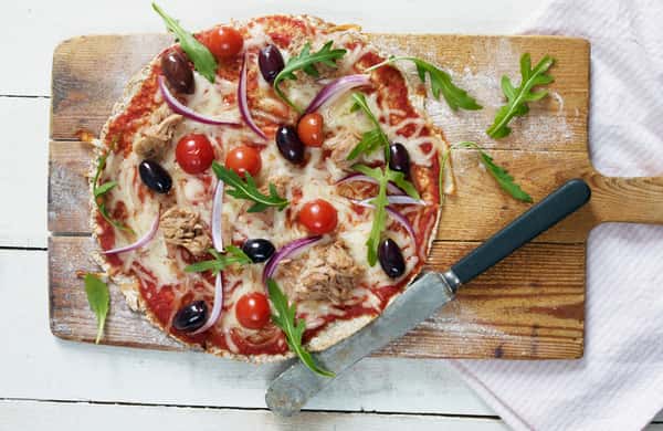Tortillapizza med tunfisk