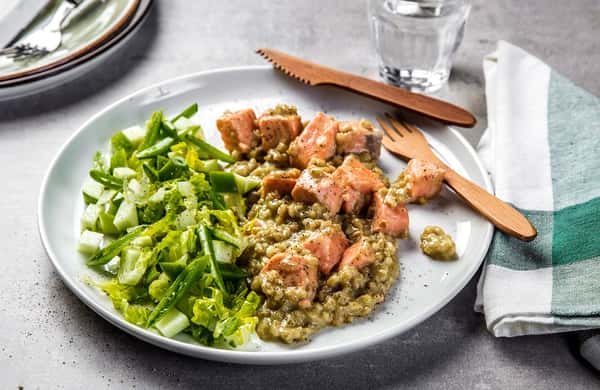 Byggrisotto med laks