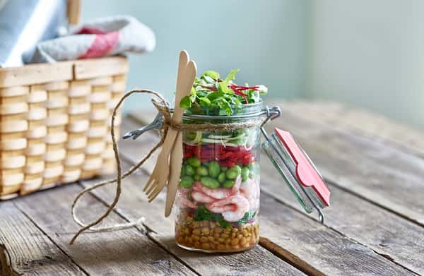Linsesalat med reker